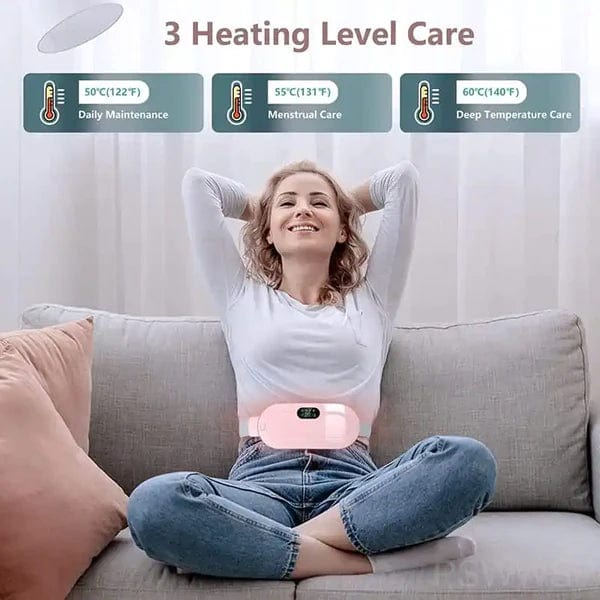 Menstrual Cramps Pain Relief Pain Reliever Heating Warming Pad - Portable Menstrual Belt and Massager Perioxy™ Heating Pad Zaavio®