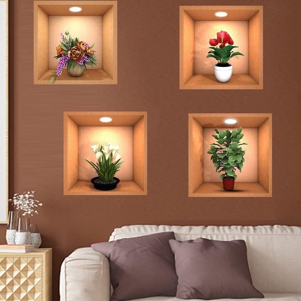 3D Vase Wall Sticker (Set of 4) Zaavio®