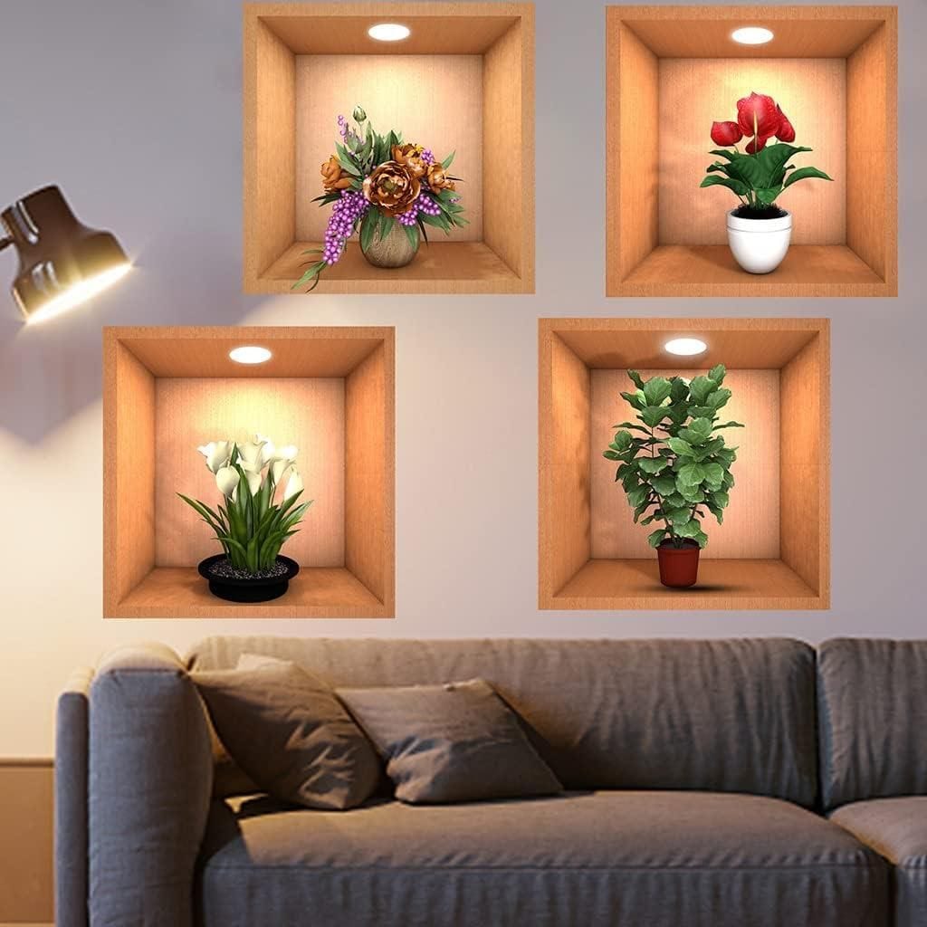 3D Vase Wall Sticker (Set of 4) Zaavio®