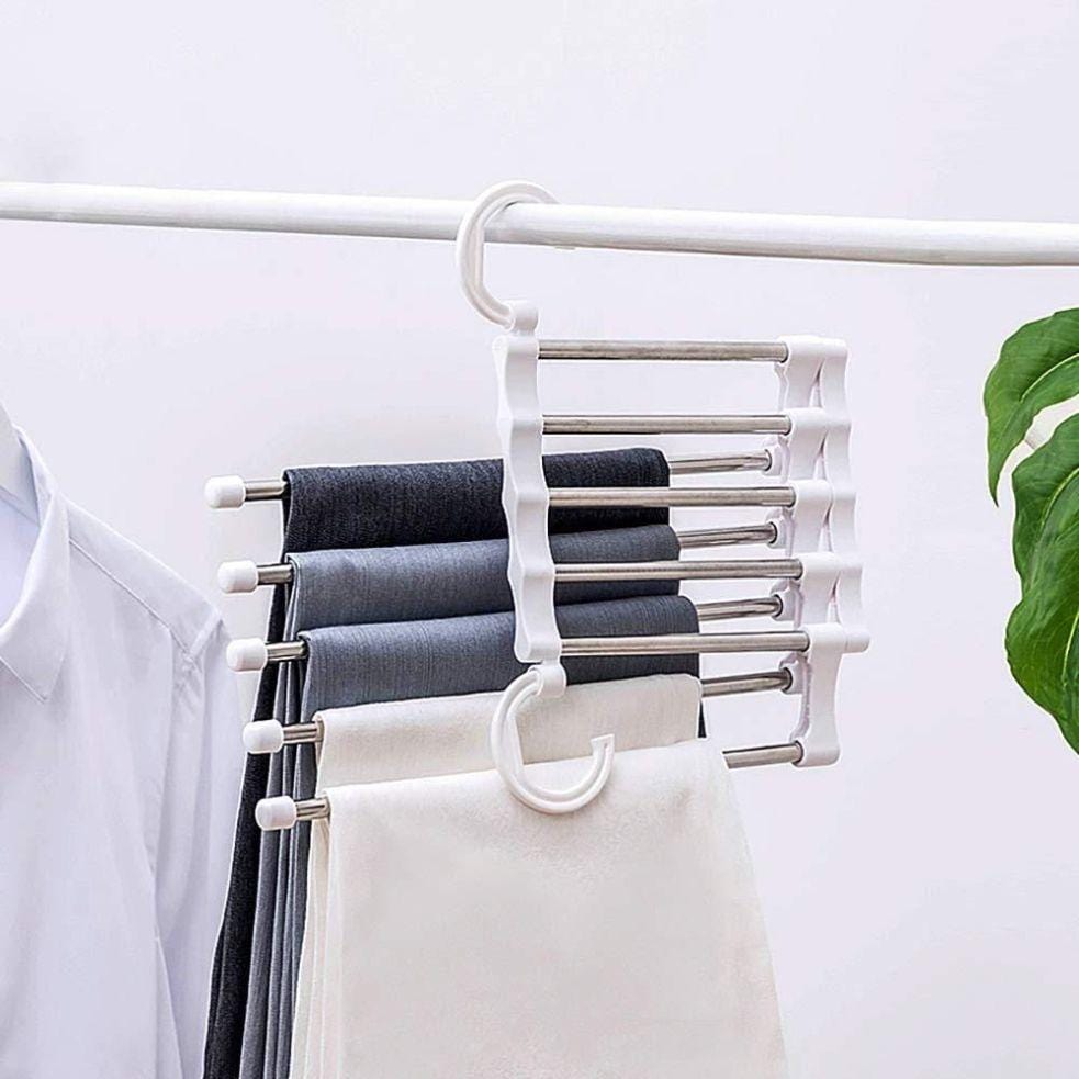 5-In-1 Foldable Stainless Steel Hanger Organizer (Pack of 2) 5-In-1 Foldable Stainless-Steel Hanger (Pack of 2) Zaavio®