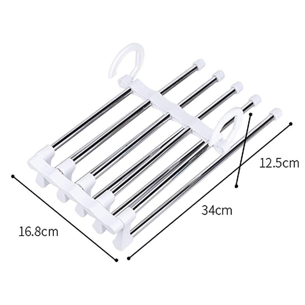 5-In-1 Foldable Stainless Steel Hanger Organizer (Pack of 2) 5-In-1 Foldable Stainless-Steel Hanger (Pack of 2) Zaavio®