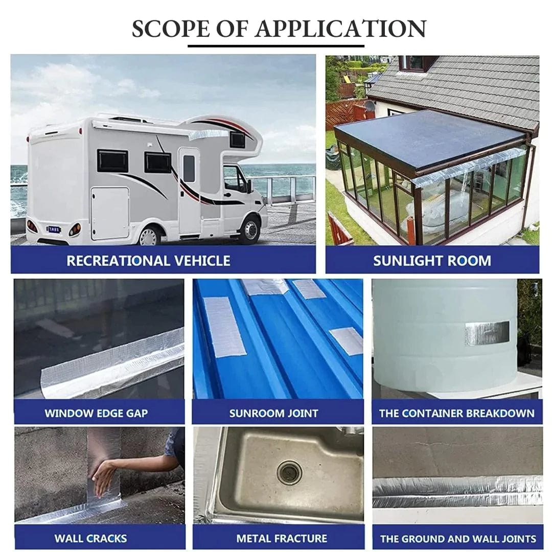 Adhesive Waterproof Leakage Tape Aluminium Foil Pipe Repair Tape - Tapexel™️ Tapexel™️ Waterseal Aluminium Rubber Tape Zaavio®