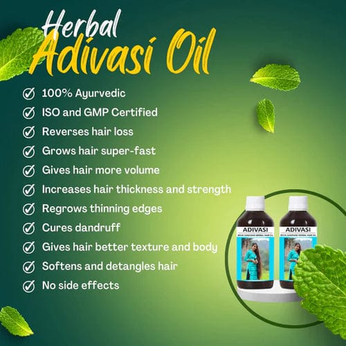 Adivasi Neelgiri Herbal Hair Oil (Pack of 2) For Hair Growth Natural Hair Oil Herbal Oil Adivasi Neelgiri Herbal Hair Oil (Pack of 2) Zaavio®