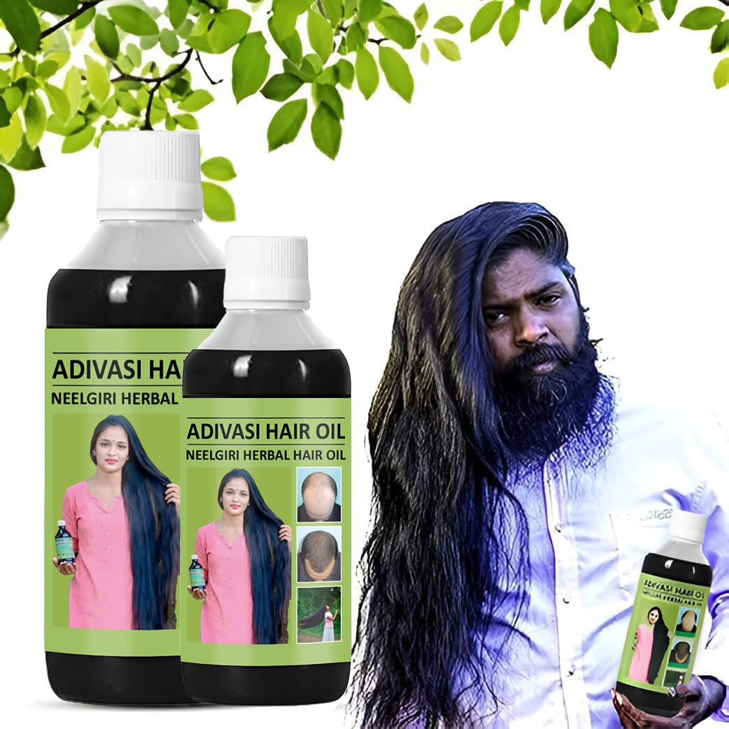 Adivasi Neelgiri Herbal Hair Oil (Pack of 2) For Hair Growth Natural Hair Oil Herbal Oil Adivasi Neelgiri Herbal Hair Oil (Pack of 2) Zaavio®