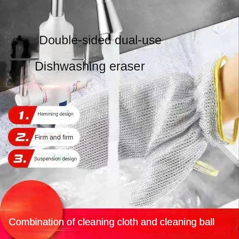 Bamboo Fiber Wire Dishwashing Gloves (Pack of 2) Zaavio®