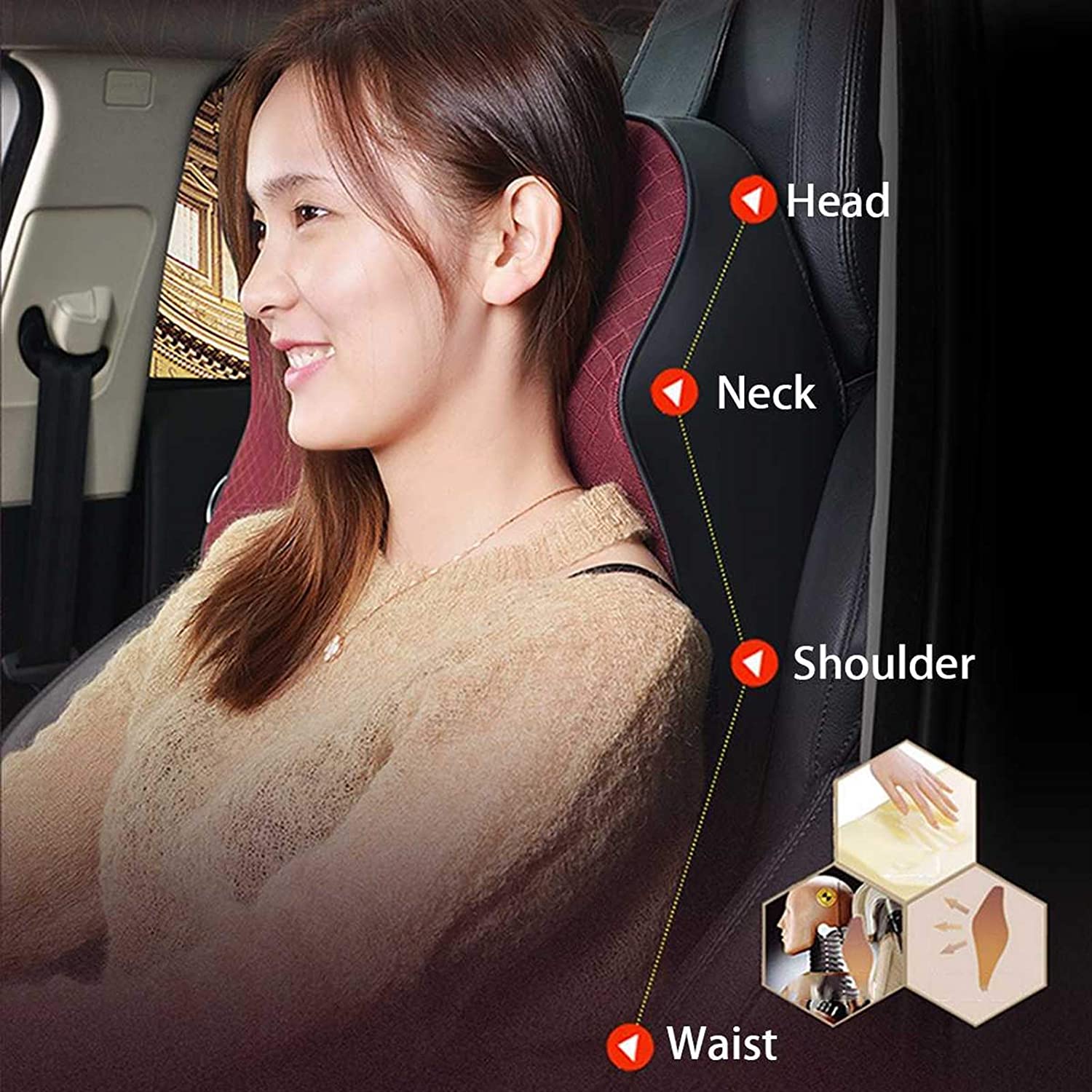 Car headrest neck rest pillow seat cushion support for back Car Neck Rest Zaavio®