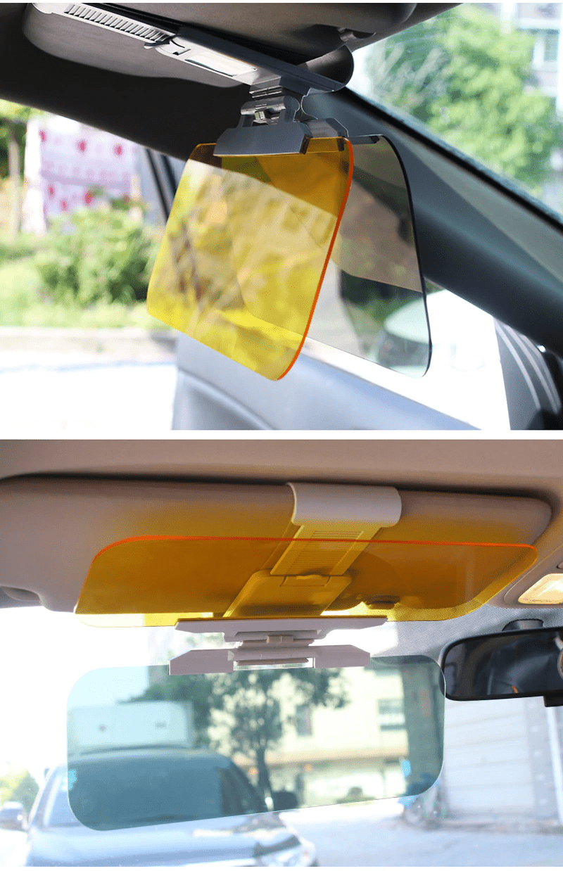 Claritix™ | Car Sun Visor Windshield Mirror Protector Anti Glare  Claritix™ 2-in-1 Day & Night Eye Protection Visor Zaavio®