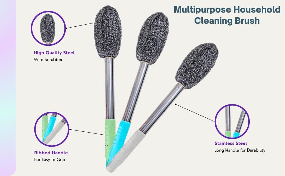 Cleaner Scrubber Brush (Pack of 2) | Toilet Cleaner Bottle Brush Bathroom Crubber Brush Cleaner Scrubber Brush (Pack of 2) Zaavio®