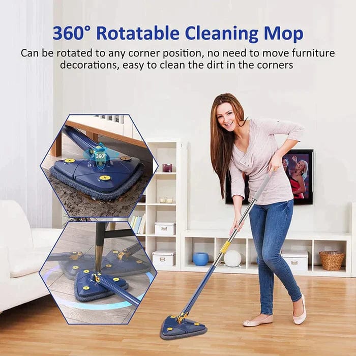 Cleaning Mop Floor Cleaner Rotating Microfiber Pocha - Moptrio™️ Moptrio™️ Multifunctional Triangular Mop Zaavio®