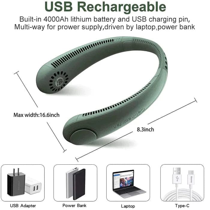 Cooling Rechargable Fan Portable Neck USB Mini Rechargable Fan  - Swirlzy™️ Pro Swirlzy™️ Pro Zaavio®