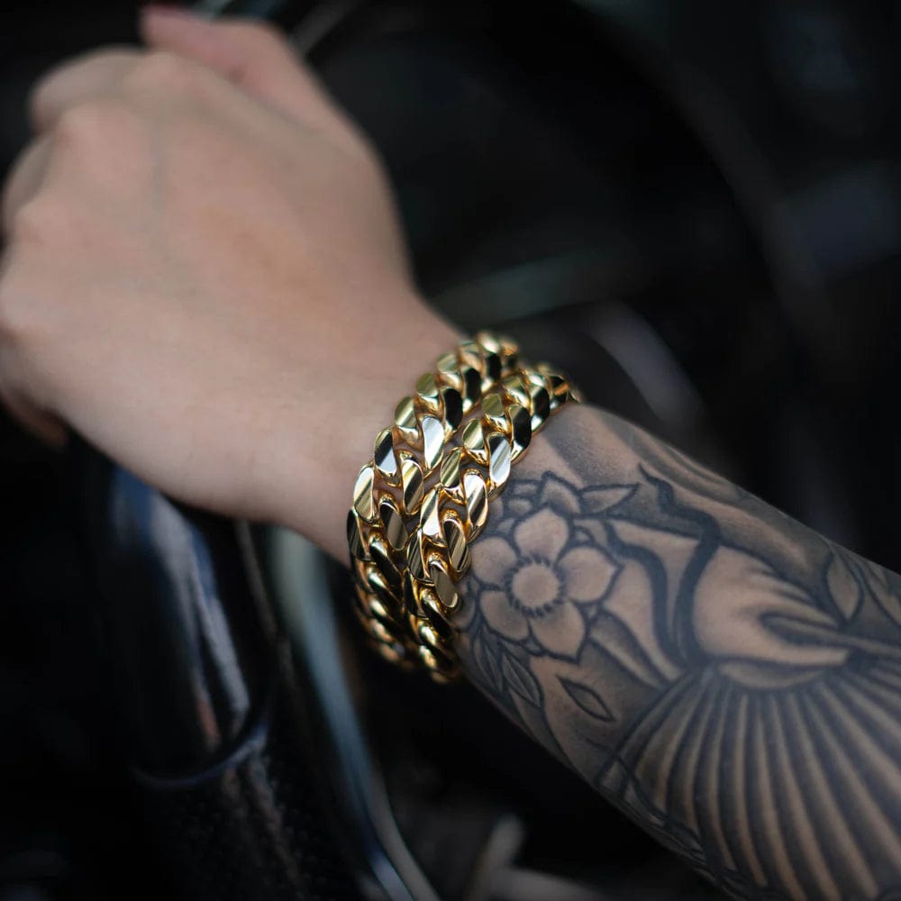 Cubiox™️ | Gold Bracelet Design On Men Cuban Bracelet Bangle For Men Cubiox™️ Gold Cuban Bracelet for Men Zaavio®