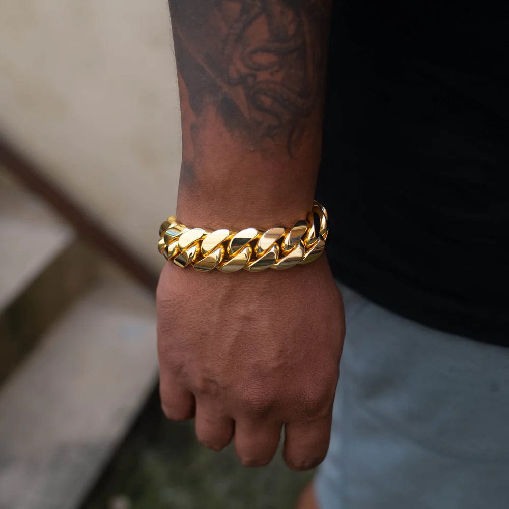 Cubiox™️ | Gold Bracelet Design On Men Cuban Bracelet Bangle For Men Cubiox™️ Gold Cuban Bracelet for Men Zaavio®