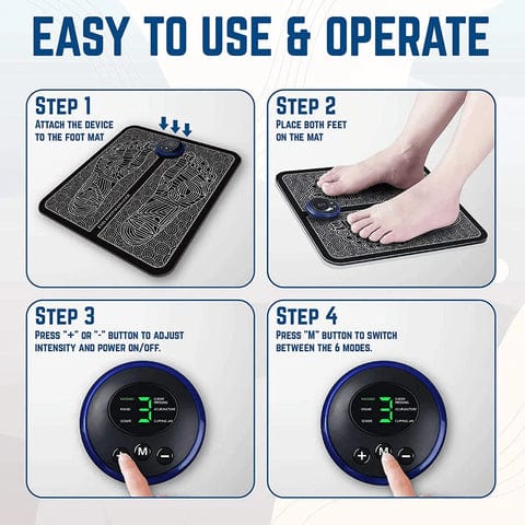  EMS Leg and Foot Massager Mat Electrical Pad - Pulsezy™ EMS Foot Massager Zaavio®