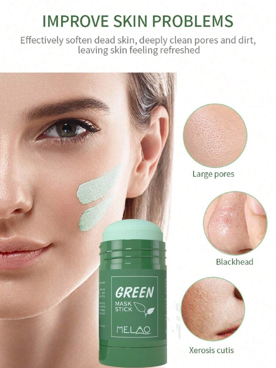 Exfolyn™ (Pack of 2) Face Pack For Glowing Skin Green Tea Skin Brightening Facial Pack Exfolyn™ Green Tea Mask Stick (Pack of 2) Zaavio®