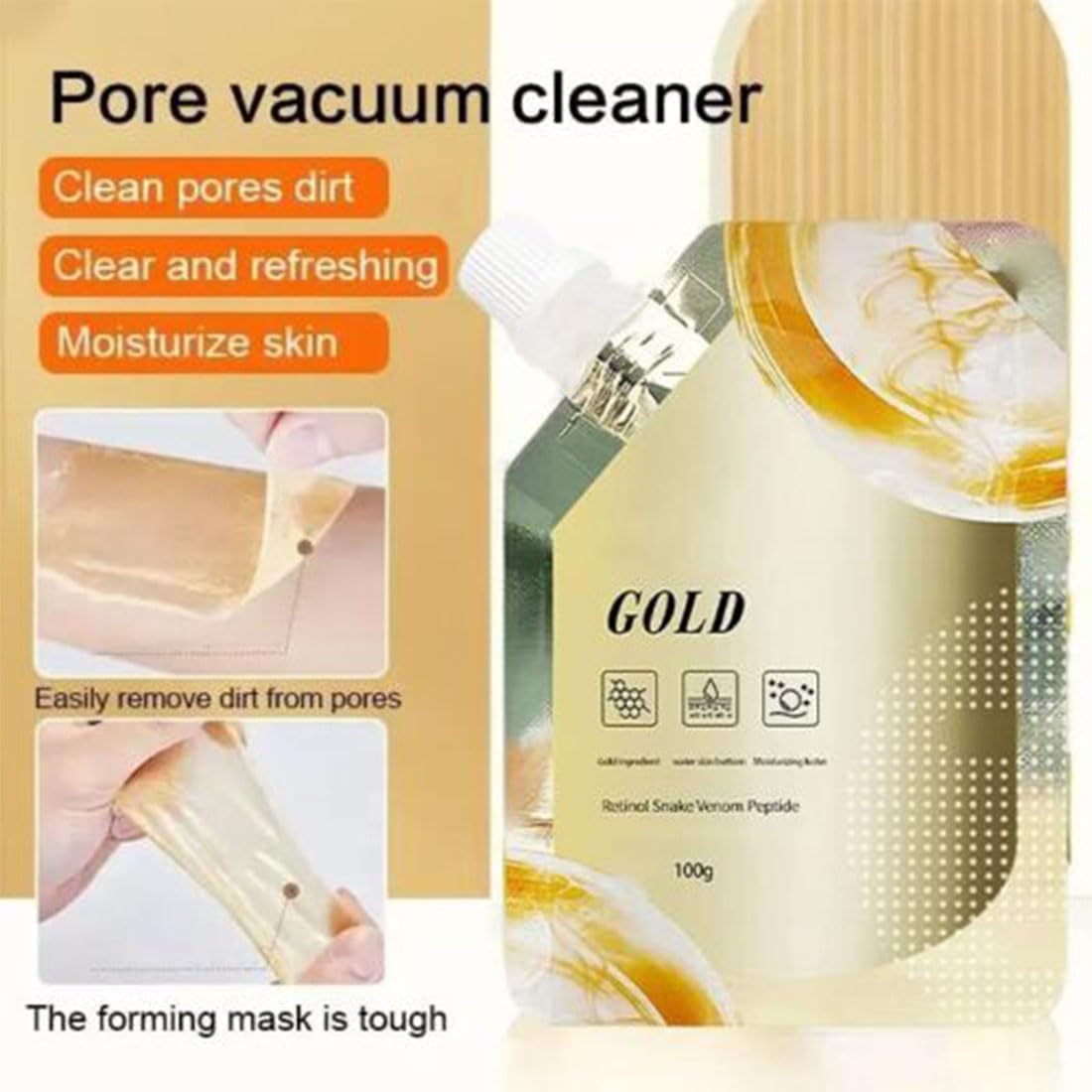 Face Mask Pack For Glowing Skin Sheet Masks Glow Skin Mask - PeelOglam™️ Retinol Snake Venom Gold Mask Zaavio®