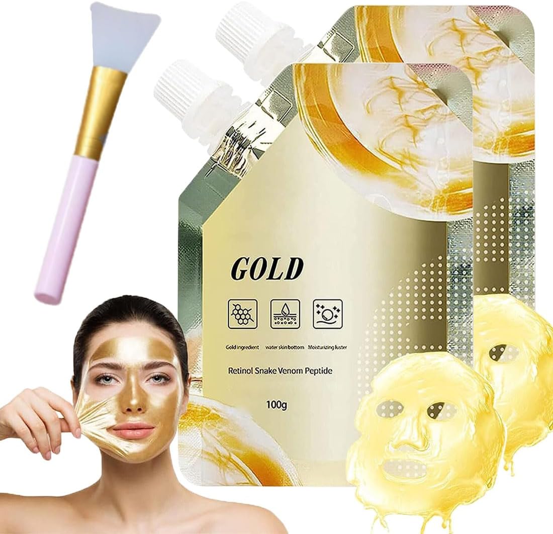 Face Mask Pack For Glowing Skin Sheet Masks Glow Skin Mask - PeelOglam™️ Retinol Snake Venom Gold Mask Zaavio®