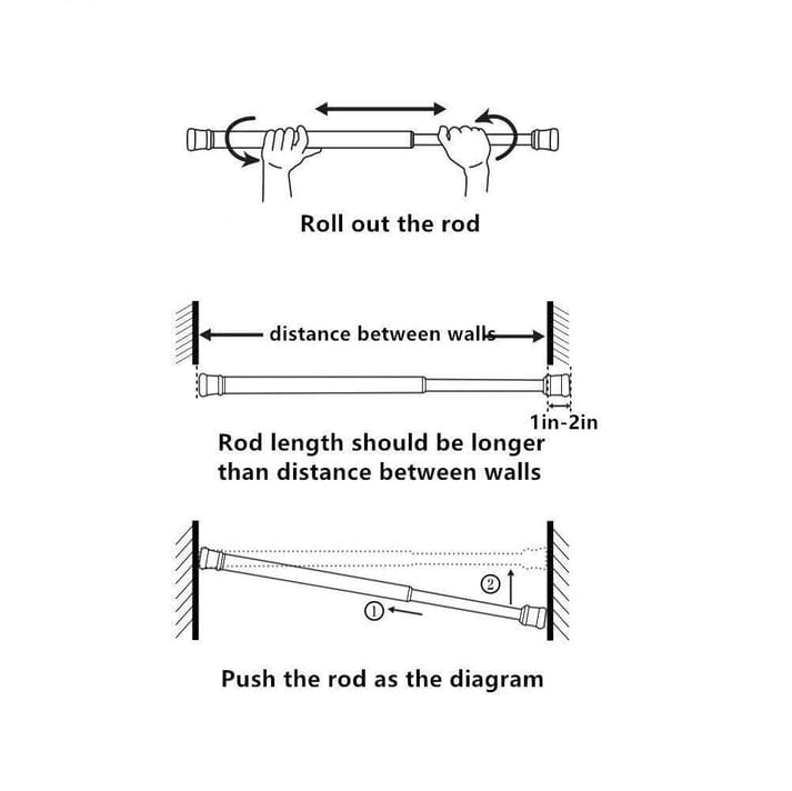 Fixirod™️ | Curtain Rod Adjustable Extendable Door Curtains Window Rods Fixirod™️ Drill-Free Adjustable Rod Zaavio®