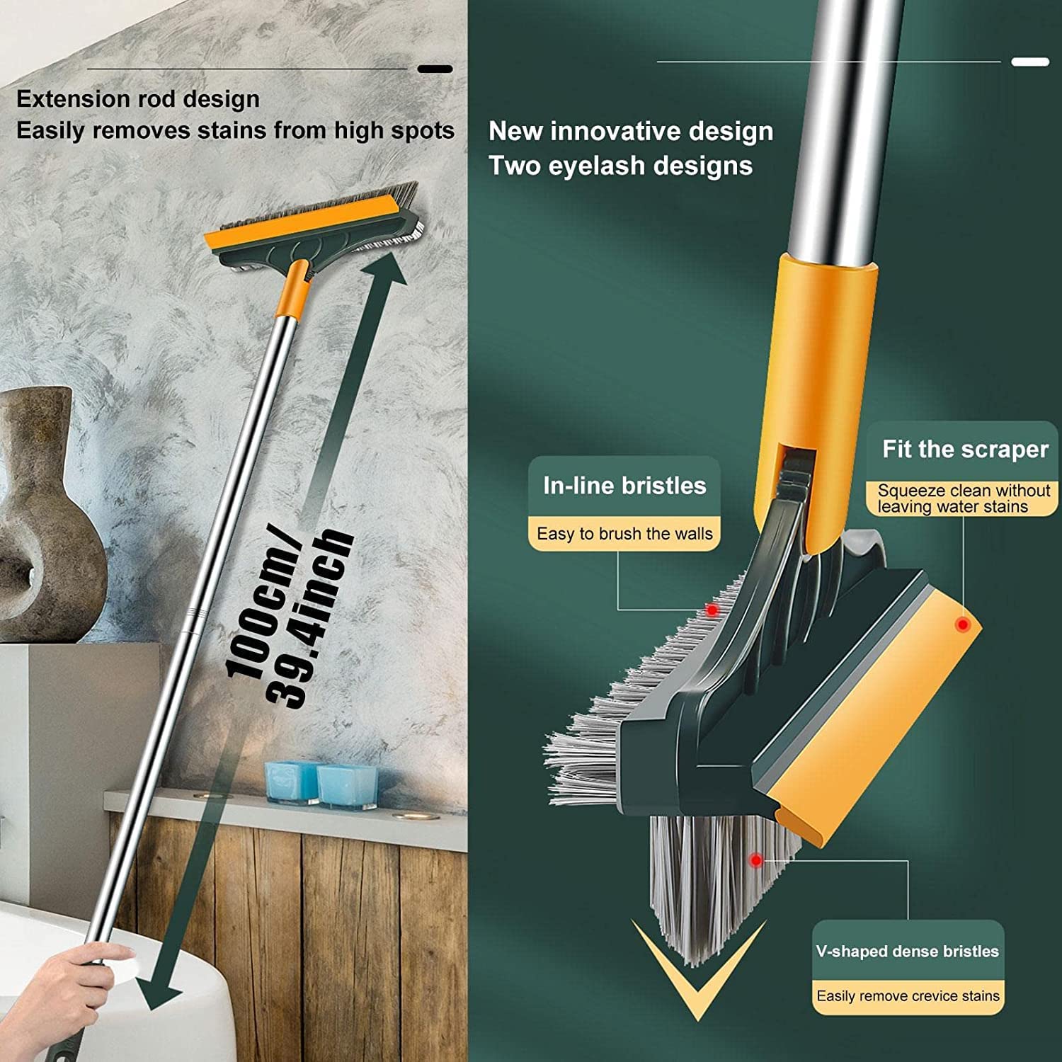 Floor Cleaner Mop Bathroom Cleaning Brush Home Cleaning Dry Mop - FlexiBrush™️ FlexiBrush™️ Zaavio®