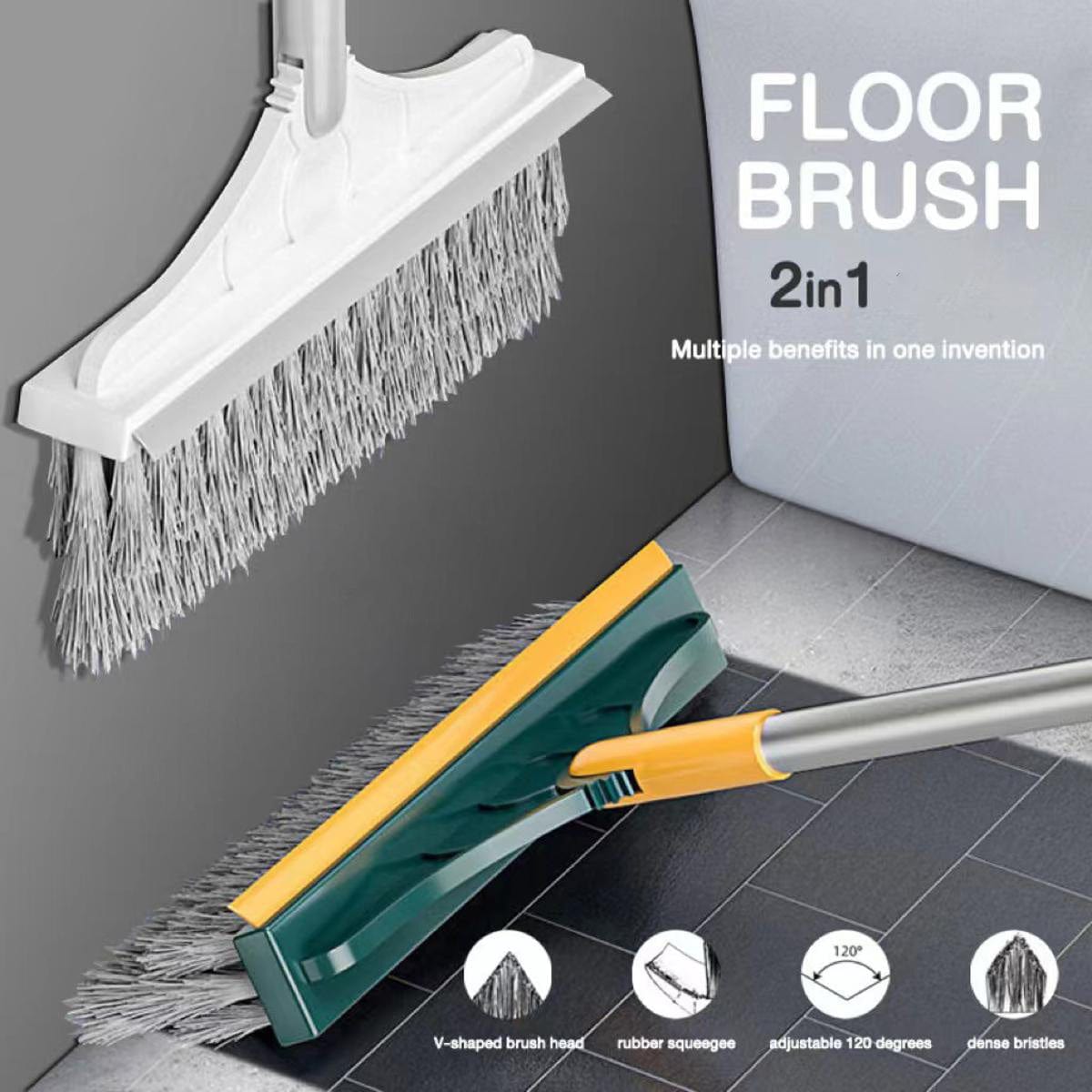 Floor Cleaner Mop Bathroom Cleaning Brush Home Cleaning Dry Mop - FlexiBrush™️ FlexiBrush™️ Zaavio®