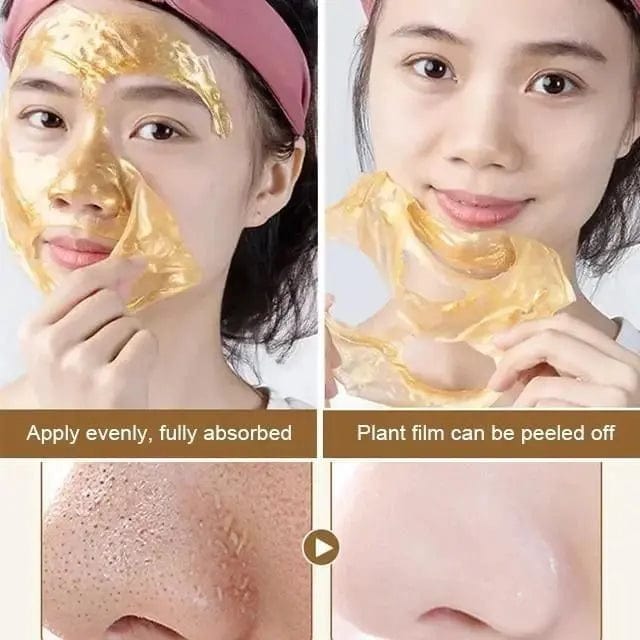 Glowizio™ | Face Mask Facial Peel Off Mask Collagen Sheet Masks For Glowing Skin Glowzio™ Magical Gold Peel Mask (Pack of 2) Zaavio®