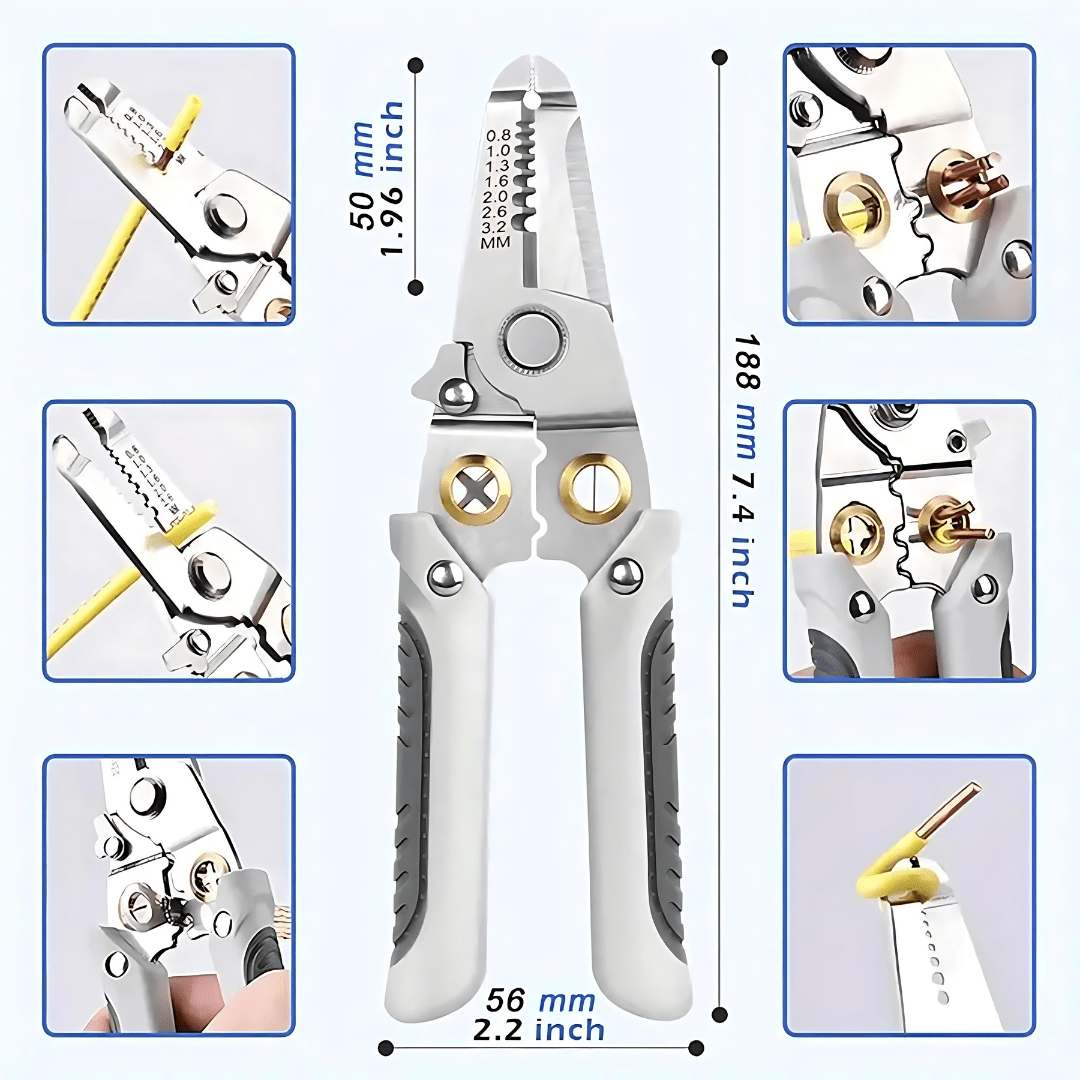 GripLoxio™️ | Wire Stripper Cutter Tool Cable Hand Cutter Electrician Tool GripLoxio™️ Multi-functional Wire Stripper & Cutter Zaavio®