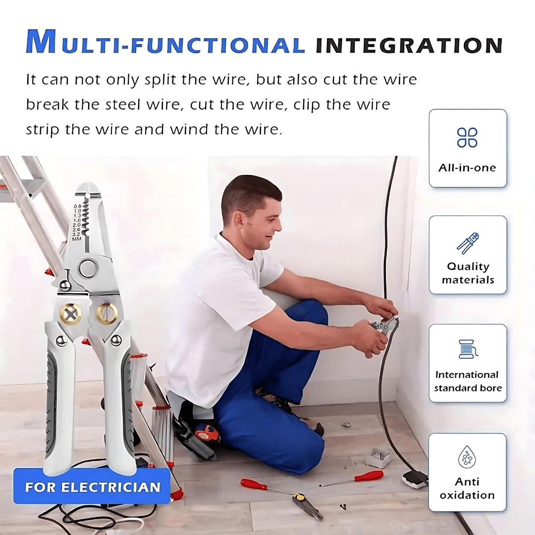 GripLoxio™️ | Wire Stripper Cutter Tool Cable Hand Cutter Electrician Tool GripLoxio™️ Multi-functional Wire Stripper & Cutter Zaavio®