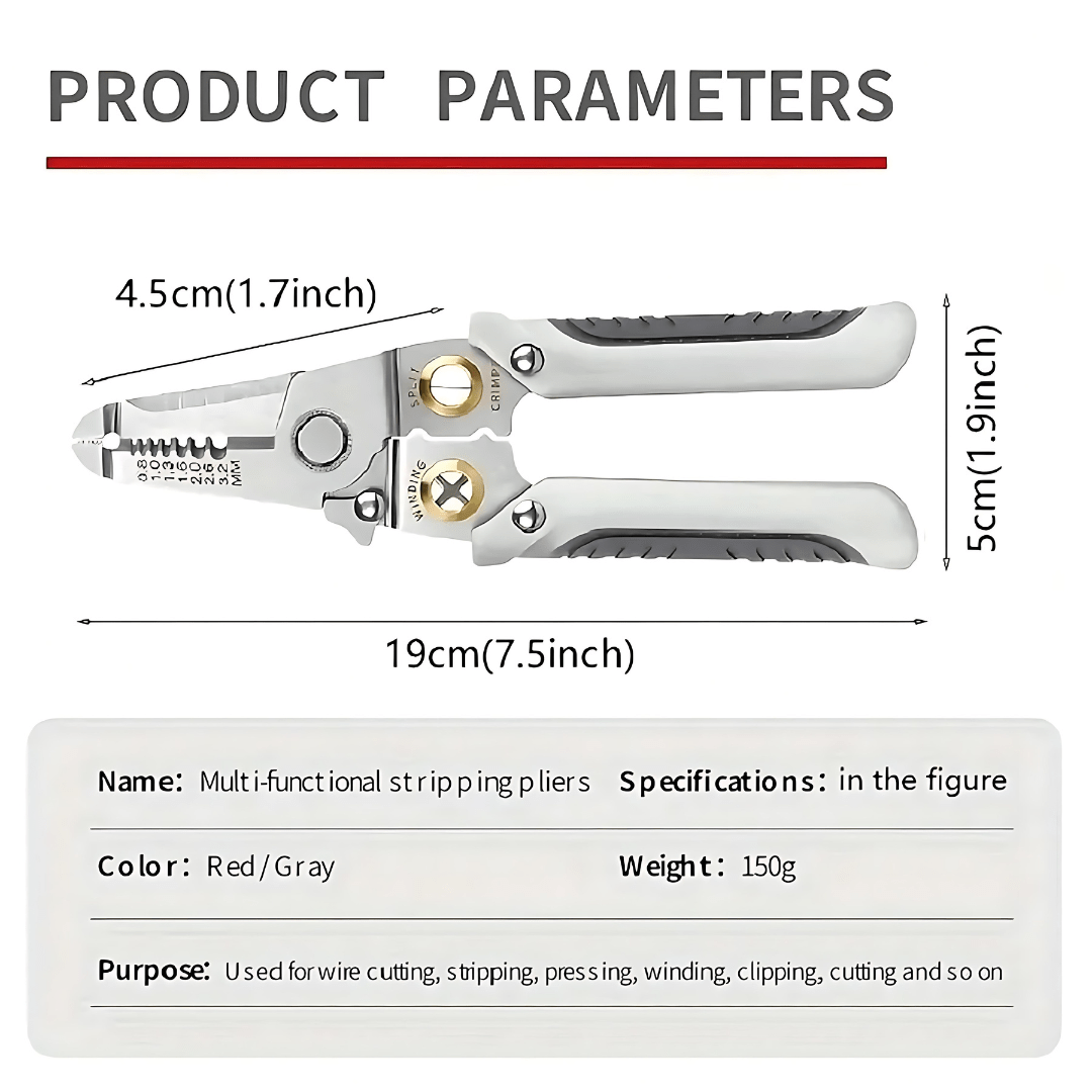 GripLoxio™️ | Wire Stripper Cutter Tool Cable Hand Cutter Electrician Tool GripLoxio™️ Multi-functional Wire Stripper & Cutter Zaavio®