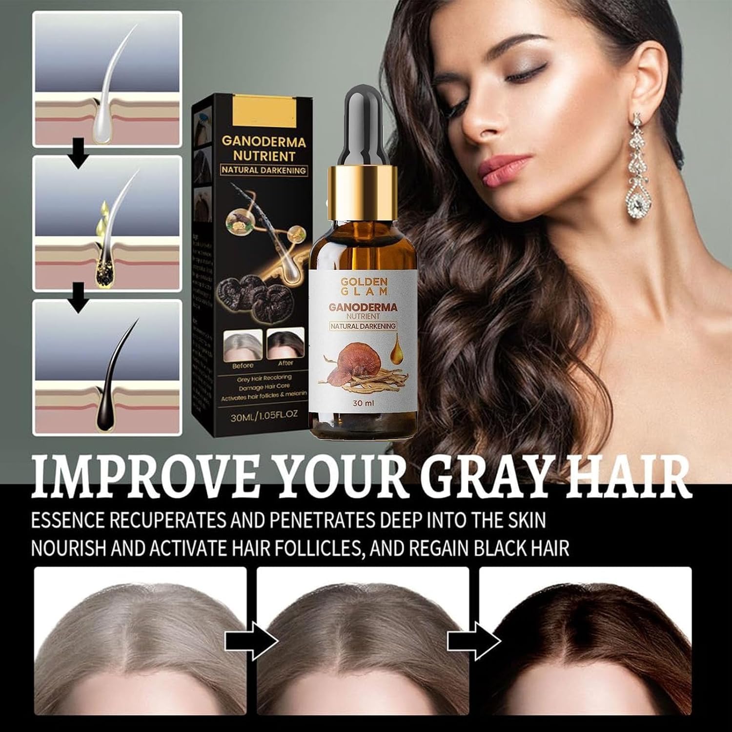 Hair Serum Hair Growth Serum Premature Greying Oil Serum Hair Oil - GreGone GreGone™️ Anti-Greying Hair Serum Zaavio®