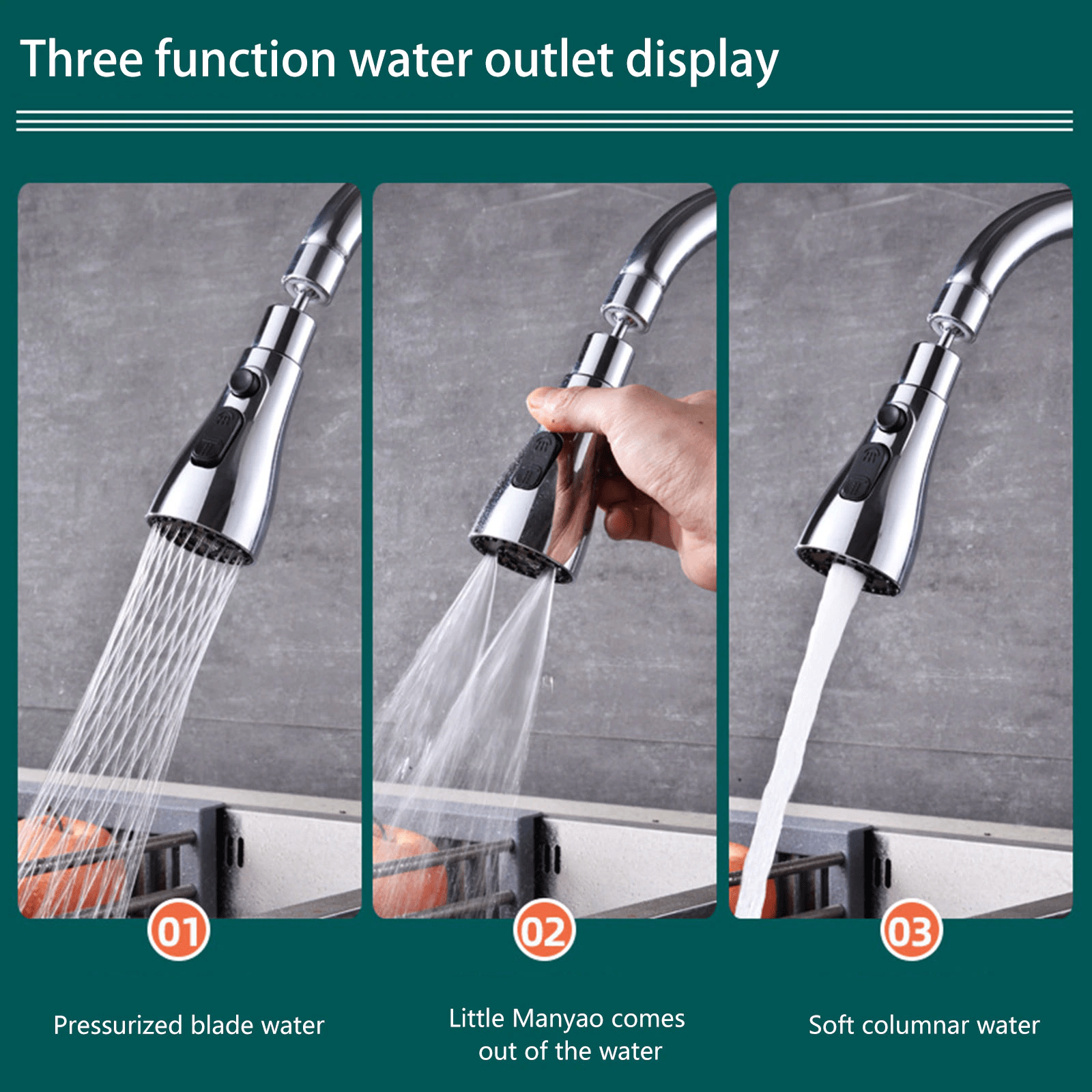 Kitchen Accessories Sink Tap Water Aerator Faucet Tap Purifier  - 3 Modes Water Faucet Sprayer Faucezy™️ 3 Modes Water Sprayer Zaavio®