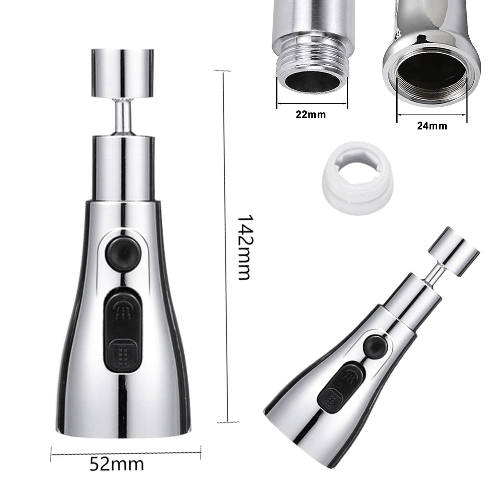 Kitchen Accessories Sink Tap Water Aerator Faucet Tap Purifier  - 3 Modes Water Faucet Sprayer Faucezy™️ 3 Modes Water Sprayer Zaavio®