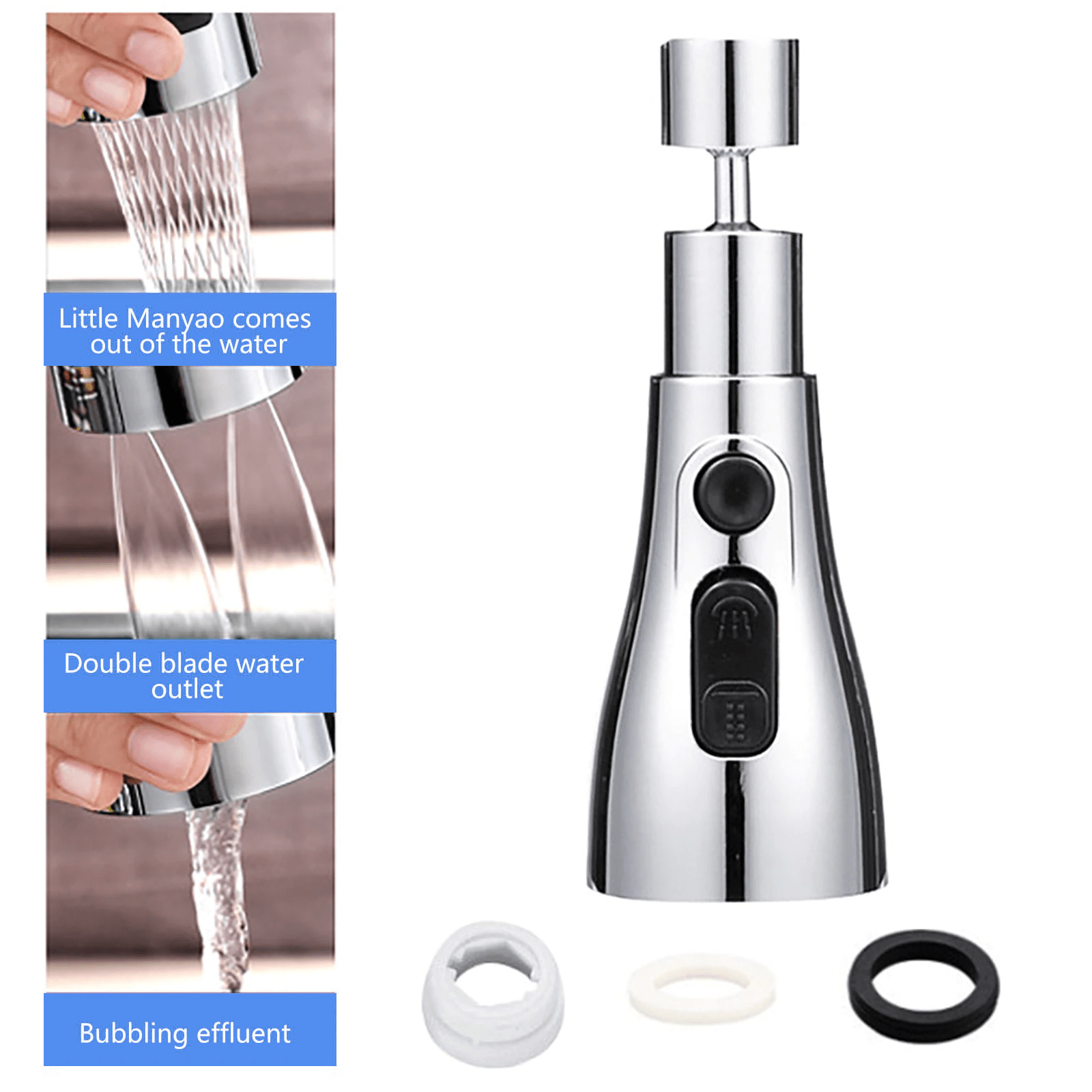 Kitchen Accessories Sink Tap Water Aerator Faucet Tap Purifier  - 3 Modes Water Faucet Sprayer Faucezy™️ 3 Modes Water Sprayer Zaavio®