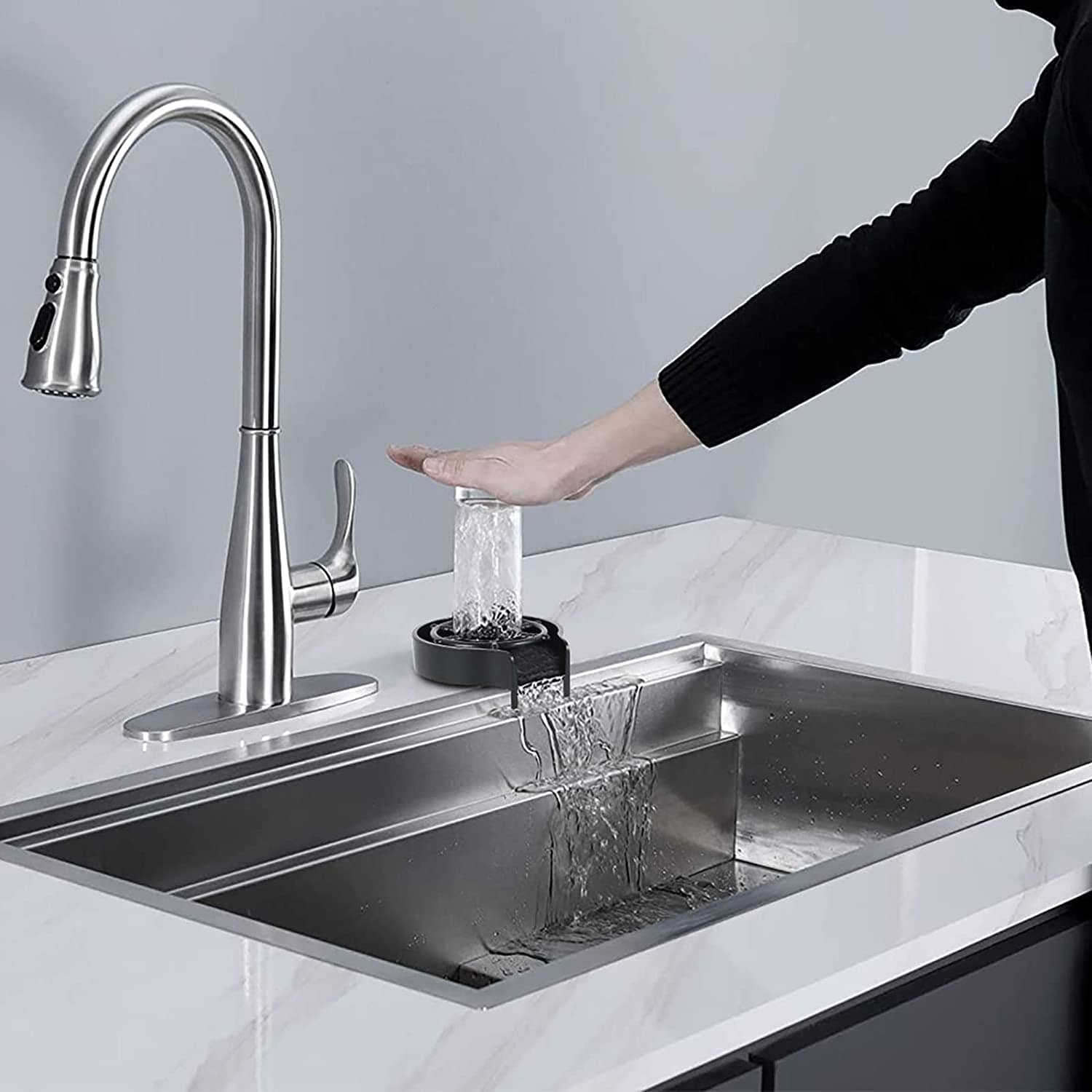 Kitchen Sink Tap Faucet Washer Taps Glass Water Rinser - Shineeze™️ Large Kitchen Taphole Sink Rinser ABS Bar Washer Zaavio®