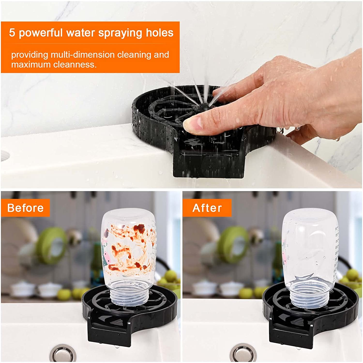 Kitchen Sink Tap Faucet Washer Taps Glass Water Rinser - Shineeze™️ Large Kitchen Taphole Sink Rinser ABS Bar Washer Zaavio®