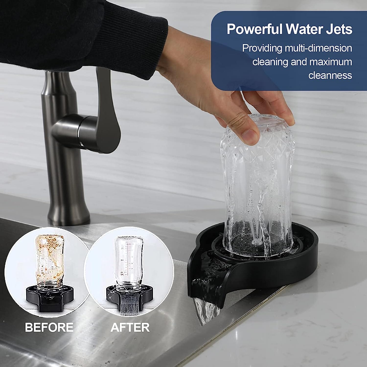 Kitchen Sink Tap Faucet Washer Taps Glass Water Rinser - Shineeze™️ Large Kitchen Taphole Sink Rinser ABS Bar Washer Zaavio®