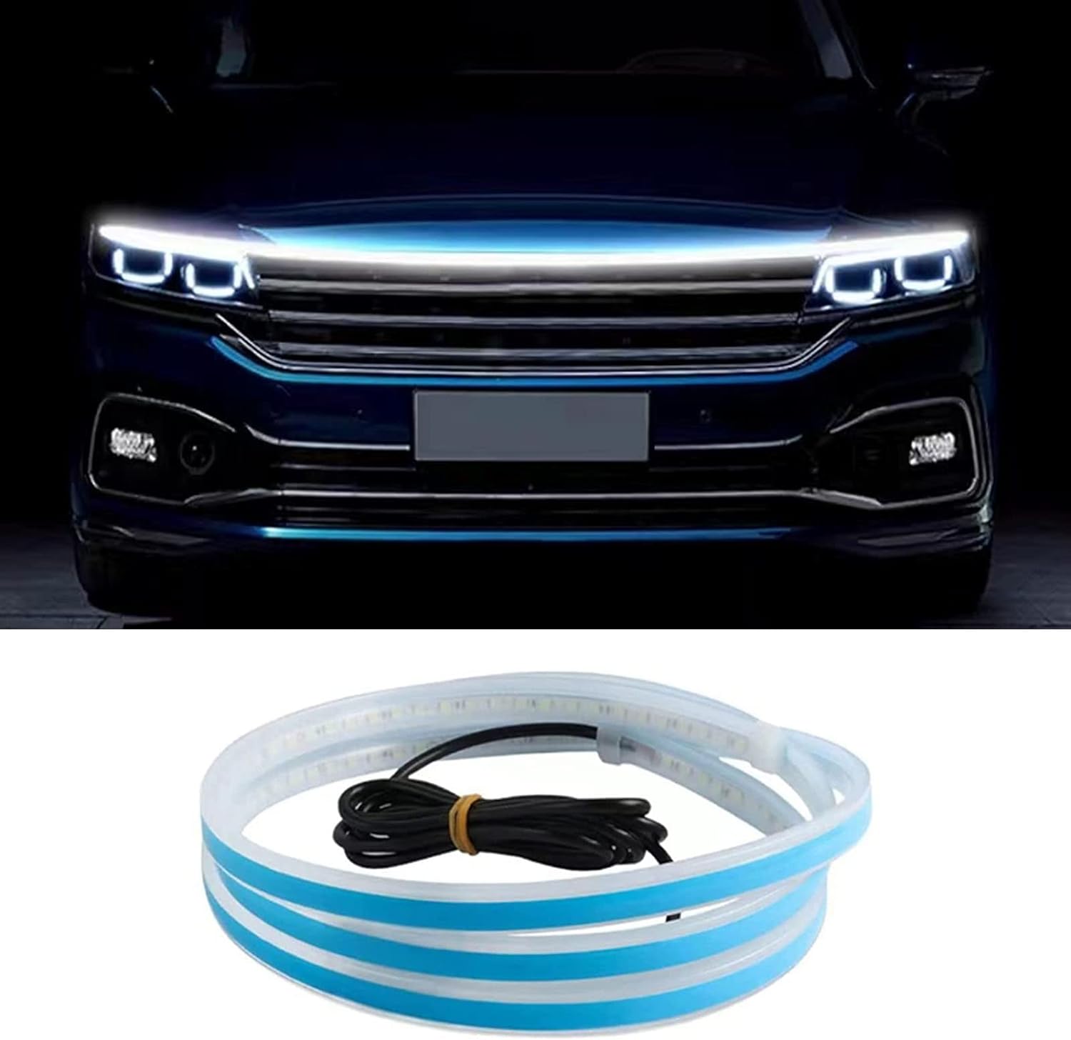 Led Light Neon Strip Lights Rgb Cob Lighting Decoration Ambient Lights - Universal Flexible Car Led Hood Strip Lights (White Light) FlexBeam™️ Car Led Hood Strip Lights Zaavio®