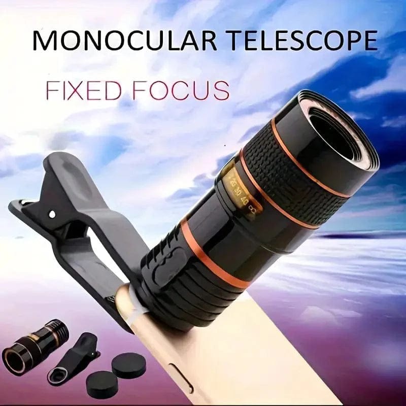 Mono Cular Telescope Lens Vision Monocular Telescope Binoculars - 12x HD Optical Zoom Camera Telescope Lens Large Zoomico™️ Phone Telescope Zaavio®