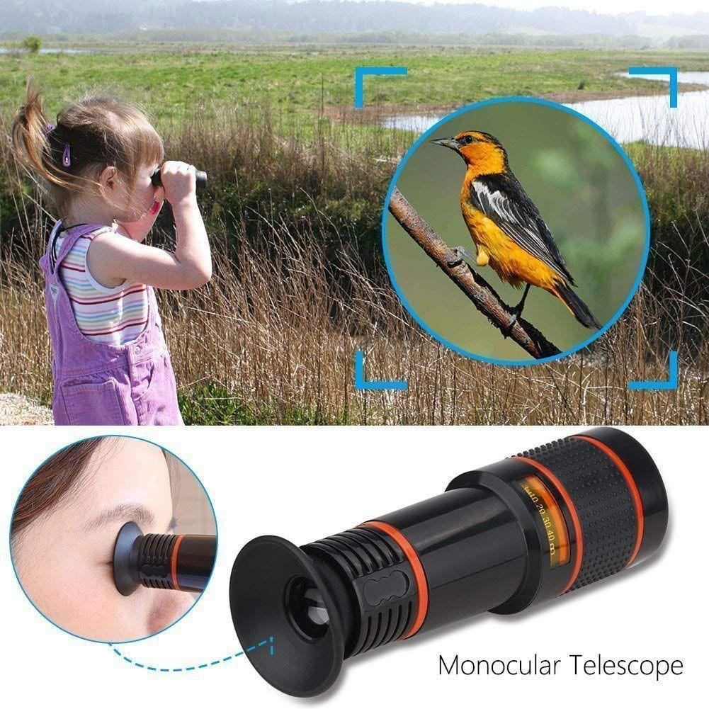 Mono Cular Telescope Lens Vision Monocular Telescope Binoculars - 12x HD Optical Zoom Camera Telescope Lens Large Zoomico™️ Phone Telescope Zaavio®