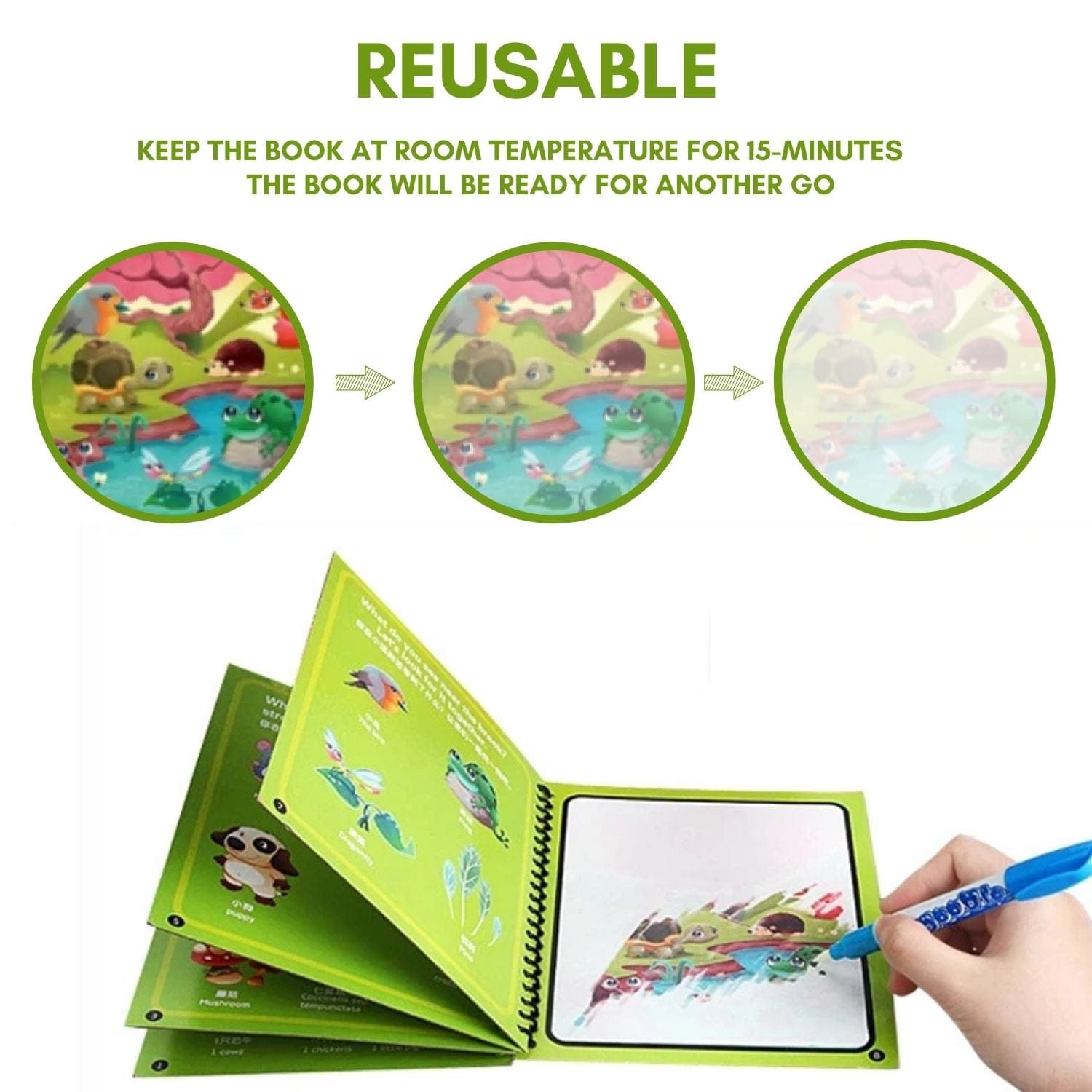 Pack of 4 Reusable Magic Water Drawing Book (Set of 4) Zaavio®