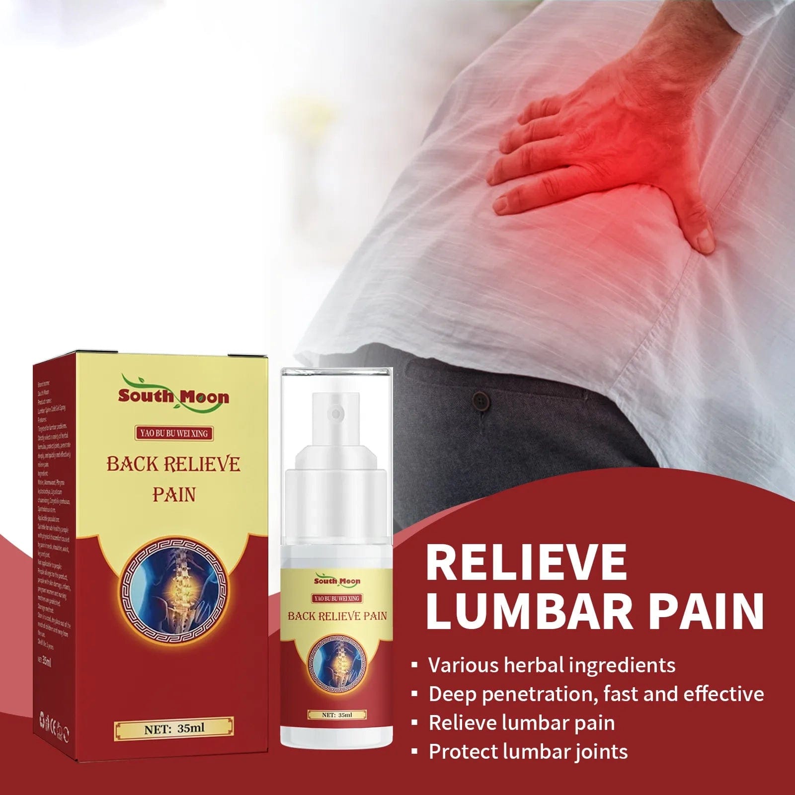 Pain Relief Spray Lumbar Pain Spinal Pain Relief Spray Pain Killer - Releafy™️ (Pack of 2) Releafy™️ Lumbar Pain Relief Spray (Pack of 2) Zaavio®