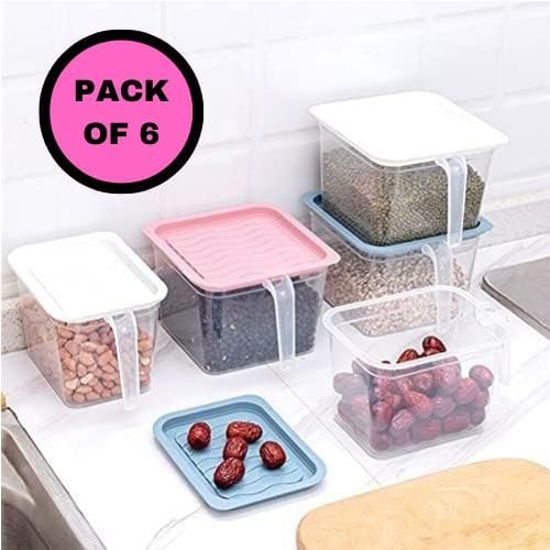 Plastic Container Basket For Kitchen Storage Containers Food Storage - Unbreakable kitchen storage  Basket - 1000 ml (Pack of 6) Pack of 6 Unbreakable kitchen Storage Basket  (Pack of 6) Zaavio®