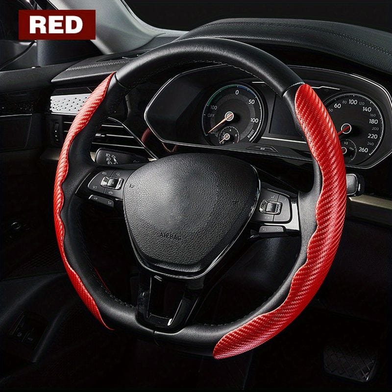 Red Black Anti-Slip Steering Wheel Cover (2 Side Set) Zaavio®