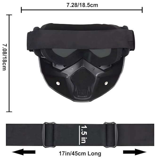 Safety Goggles UV Protective Glasses Face Shield Black Face mask - MotoSheild™️ RIDING MASK MotoSheild™️ Zaavio®