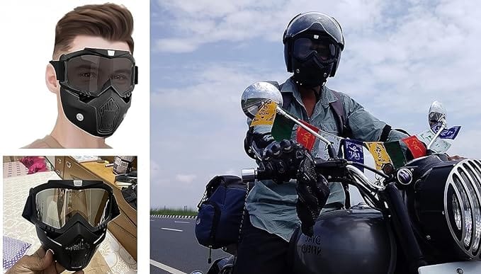 Safety Goggles UV Protective Glasses Face Shield Black Face mask - MotoSheild™️ RIDING MASK MotoSheild™️ Zaavio®