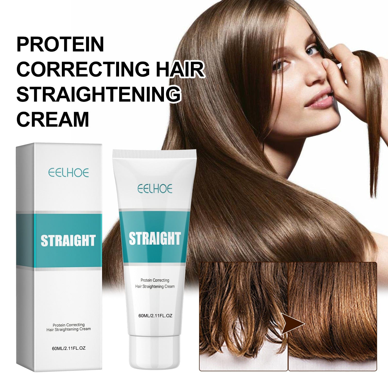 Shineluxy™️ | Hair Straightening Cream Smoothing Hair Cream Hairstyles Product Shineluxy™️Hair Straightener Cream with Protein (Pack of 2) Zaavio®