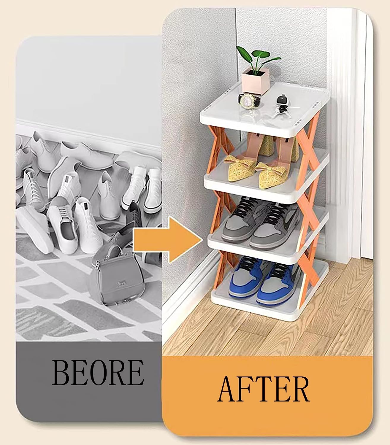 Shoe Rack Storage Stand Cabinet For Home Shoes Organiser - MultiReck™️ MultiReck™️ Shoes Organizer ( Pack of 5 ) Zaavio®