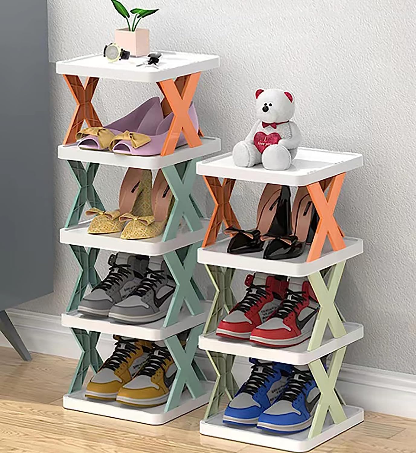 Shoe Rack Storage Stand Cabinet For Home Shoes Organiser - MultiReck™️ MultiReck™️ Shoes Organizer ( Pack of 5 ) Zaavio®