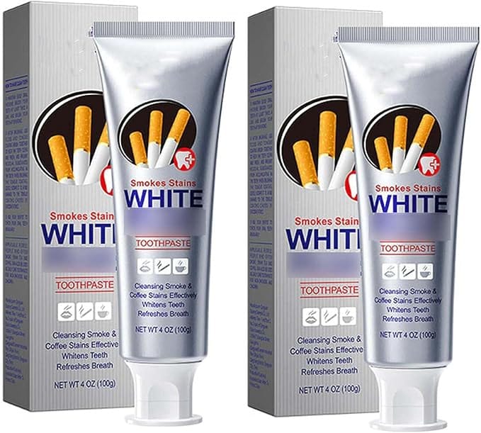 Smoke Stains White Plus Toothpaste (Pack of 2) | Tooth Paste Decay Whitens Teeth Bad Breath Calculus Plaque Toothpaste Smoke Stains White Plus Toothpaste (Pack of 2) Zaavio®