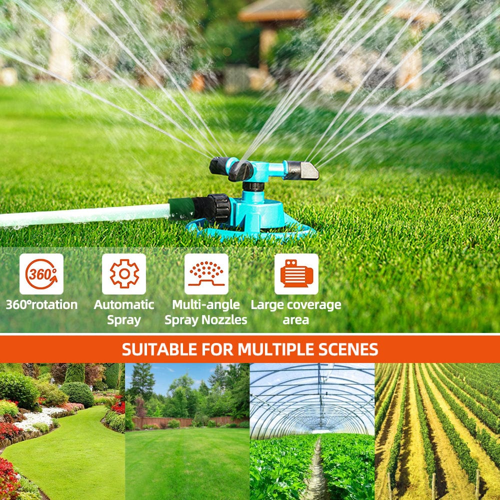 Sprinklers Irrigation Systems Water Sprinkler Garden Sprays  - Rainzyy™️ 360° Rotating Water Sprinkler for Garden Zaavio®