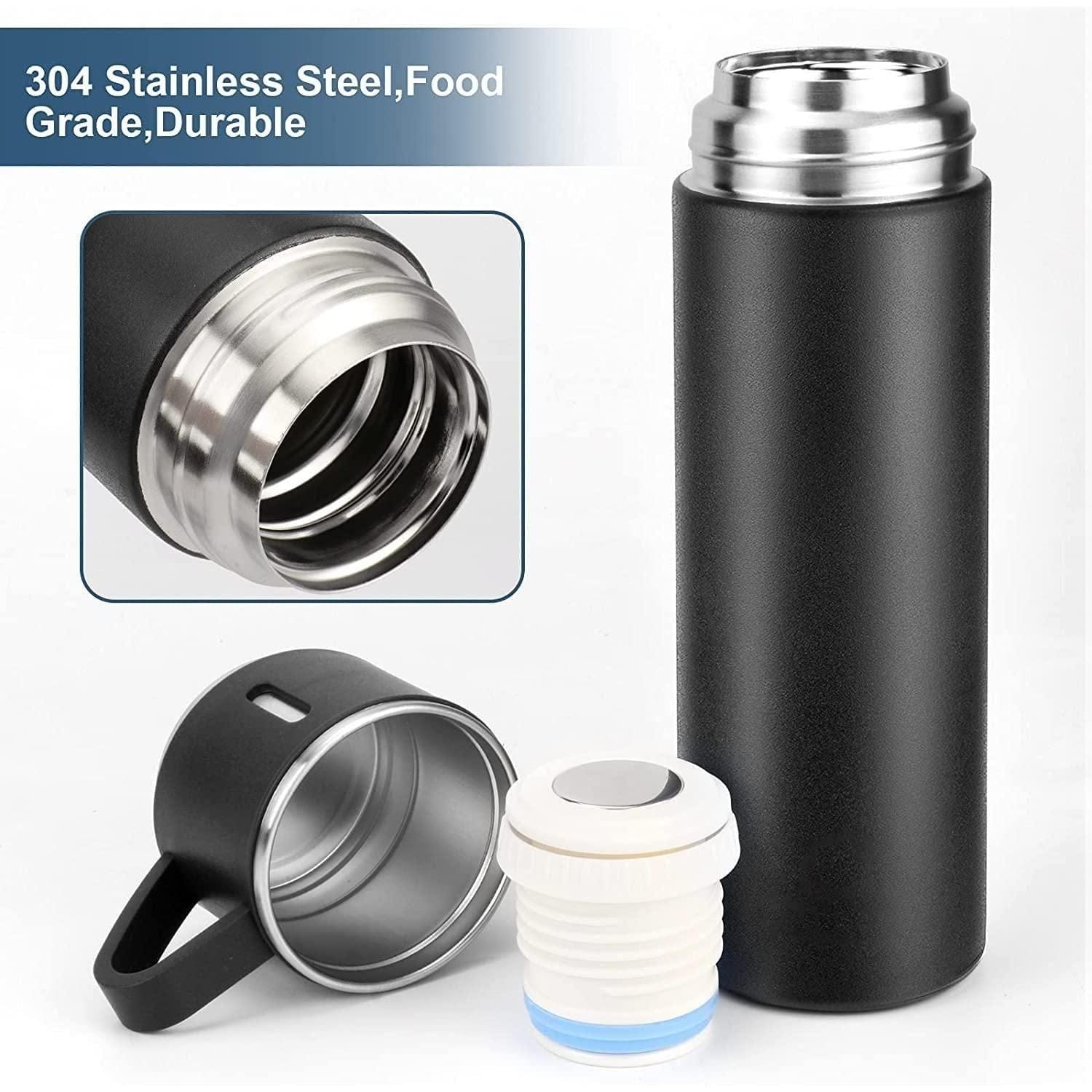 Steel Water Bottle Vacuum Thermos Flask Tea Cup Set Flask Bottle- SipSure™️ SipSure™️ Vacuum Flask Cup Full Set Zaavio®