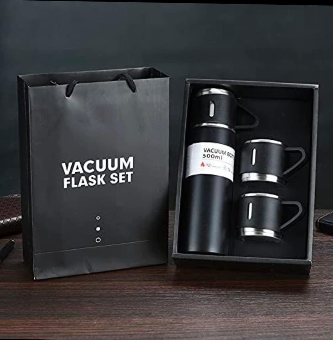 Steel Water Bottle Vacuum Thermos Flask Tea Cup Set Flask Bottle- SipSure™️ SipSure™️ Vacuum Flask Cup Full Set Zaavio®